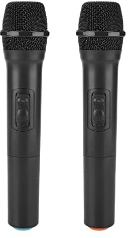 Cryfokt Micrófono Inalámbrico Recargable, de Micrófonos Inalámbricos de Mano Duales, Dinámicos, con Antena Receptora para Karaoke, Canto, Fiesta en la Iglesia, Micrófono Inalámbrico de