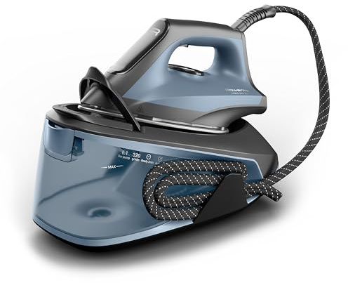 Rowenta Force Pro 300, Ferro da Stiro con Generatore di Vapore 320 g/min, Alta Pressione 6.1 Bar, -25% di Consumo Energetico in Modalità Eco, Funzione Verticale, 2400W, VR5431, Color Acqua