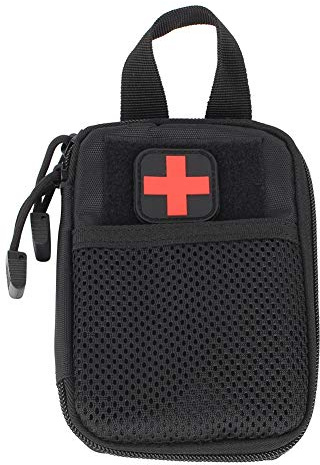 Bolsa de emergencia portátil multifuncional para exteriores, bolsa portátil esencial para supervivencia médica, mini accesorio riñonera perfecta para er(negro)