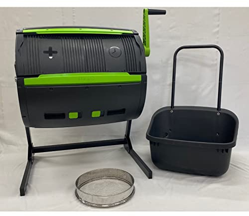 Maze 65 Gallon Composter Tumbler with Cart & Sifter - Durable & Easy to Use
