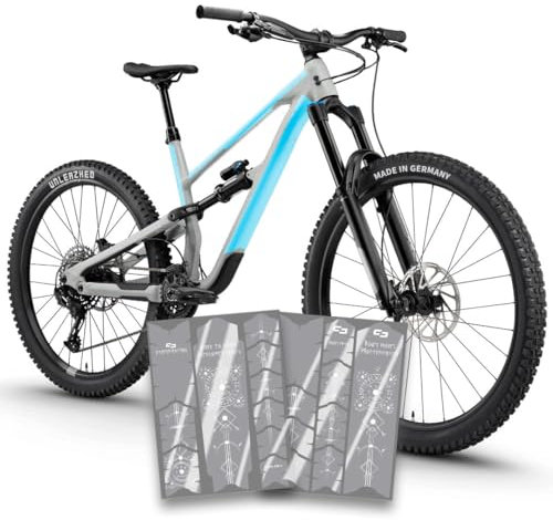 unleazhed Bike Protection BP01 L Frame Edition Runes of Shred White Glossy |Rahmenschutzfolie für Mountainbikes | Made in Germany |19 -teiliges Rahmenschutz-Set