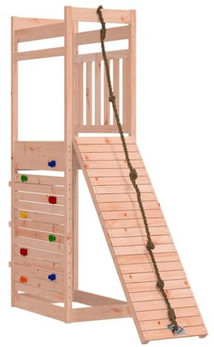 vidaXL Spielturm, Klettergerüst mit Kletterwand, Kinder Kletterturm mit Sandkasten, Spiel-Zubehör für Garten, Spielgeräte Spielplatz, Massivholz Douglasie
