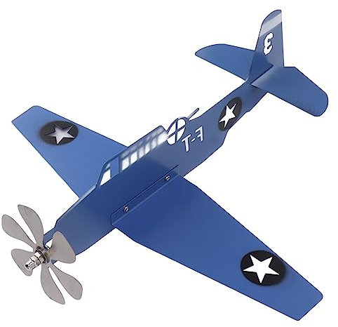 Pssopp Banderuola per Aeroplano Banderuola in Metallo Piper J3 Cub Banderuola per Aeroplano Girandola per Esterni Mulino a per Decorazione da Giardino