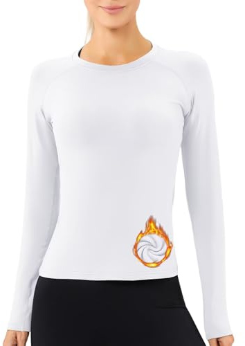 Sillictor Womens Thermal Tops Long Sleeve Fleece Lined Ski Base Layer Shirt