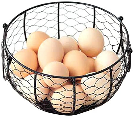 Cesta Para Huevos, Cesta Redonda De Alambre Para Recoger Huevos, Soporte Grande Para Huevos De Gallina, Cestas Para Huevos De Alambre De Metal Para Huevos Frescos, Soporte Para Huevos Frescos, Encimer