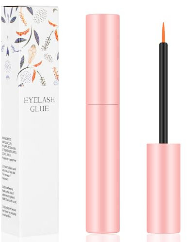 False Eyelash Glue, Quick-Dry Super Hold Eye Lash Glue, Eyelash Extension Glue for Volume Semi Permanent Eyelash, Waterproof Eyelash Extension Adhesive for DIY Lash Extensions (1 Pcs * 5 ML)