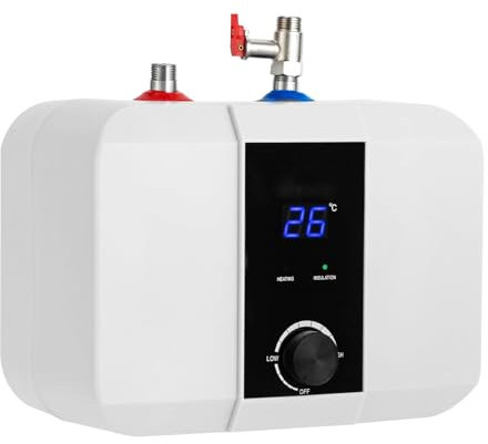 Klein Durchlauferhitzer 1500W Elektrische Mini Durchlauferhitzer Mit Ablesbarer Led-Temperaturanzeige für Waschbecken oder Küchenspülen