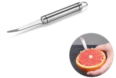 Coltelli per pompelmo, 2 coltelli in acciaio inox per pompelmo, manico spesso con bordo seghettato, utensili da cucina con placcatura antiaderente, per kiwi, mango, dessert, mela, agrumi