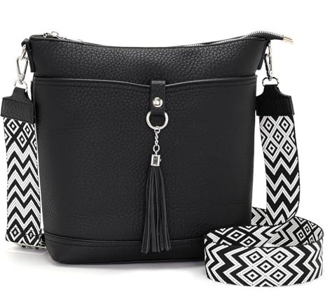 Sasrymnl Grand Sac a Main Femme noir Sac Bandouliere Femme Tendance Cuir végétarien Bretelles réglables