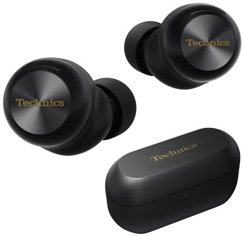 Technics Reference Class Hi-Fi Wireless Earbuds, Dolby Atmos, Head Tracking, Adaptive Noise Cancelling, 3 Device Multipoint, 10-hr Battery, Wireless Charging, in Ear Headphones - EAH-AZ100-K (Black)
