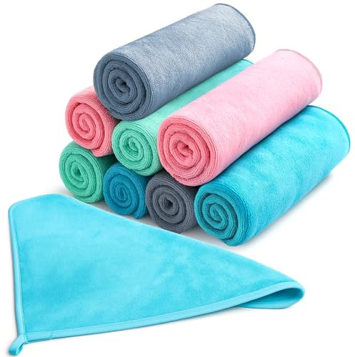 Delento Mikrofasertücher 8er Pack, Allzwecktücher Putzlappen Wiederverwendbare Reinigungstücher 30x30cm Putztücher Reinigungstuch für Küche, Haushalt, Geschirr, Fenster, Auto