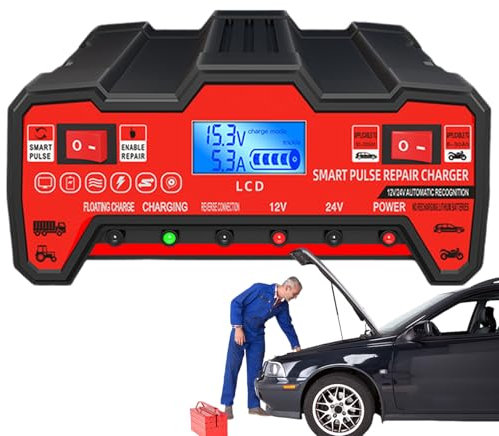 Caricabatterie per autoveicoli,Caricabatterie per auto - Caricabatteria automatico per batterie marine Caricabatterie per auto | Caricabatterie versatile per camion Caricabatterie di mantenimento per