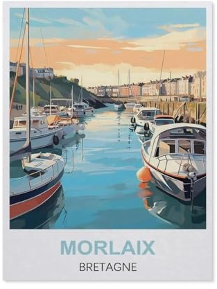 Jigsaw Puzzle 1000 Piece，Morlaix Bretagne，Classic Puzzle DIY Kit Wood Toy Unique Gift Home Decor（75x50cm）-EM95