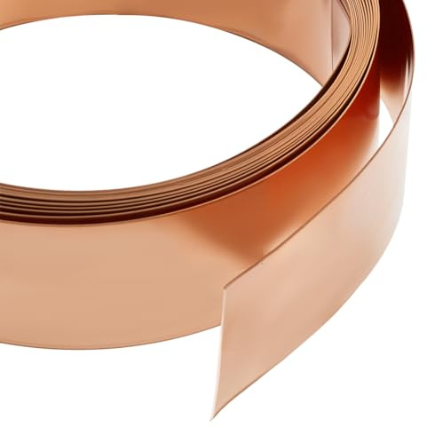 BENECREAT Filo di Rame Puro Piatto Da 3mX0.2mm,Filo per Castone Piatto Largo 18mm,Filo per Gioielli Resistente All'Ossidazione per La Creazione di Gioielli Fai Da Te