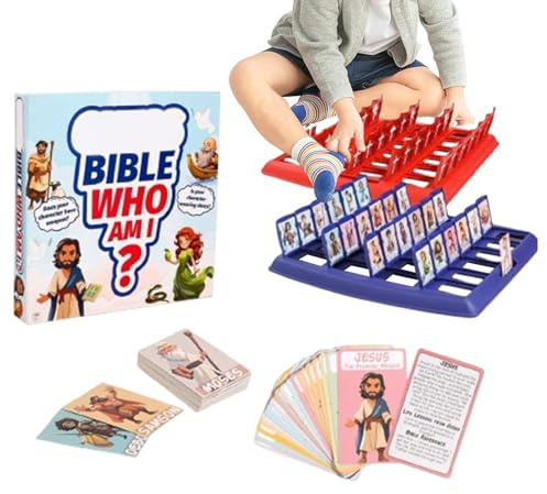 Bibel-karaktär gissningsspel – pedagogisk, klassisk 24-delad utvecklingsleksak, interaktivt, roligt gissningsspel, troinspirerad aktivitet | skola, klassrum, familj, födelsedag