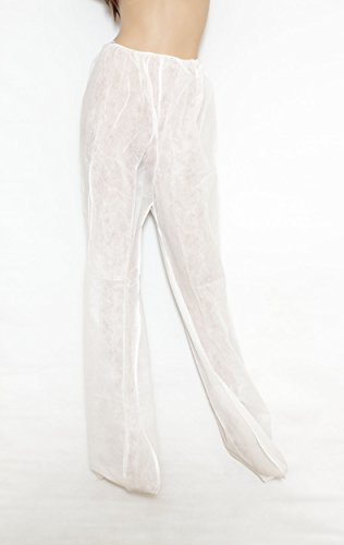 Pantalón presoterapia blanco en TST + PE (plastificado) con elastico pack de 10 unidades, talla única.