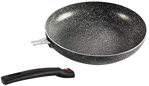 Berger | Poêle 28 cm Volume 2,3 L Stone Rock | Poele Induction Poêle en Aluminium | Ustensiles de Cuisine de Camping | Poele a Pancakes Poele a Crepe