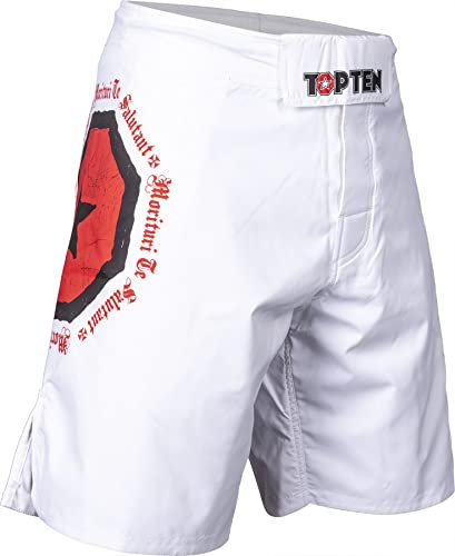 MMA-Shorts „Morituri Te Salutant für Kinder - Gr. XS = 150 cm, Weiss