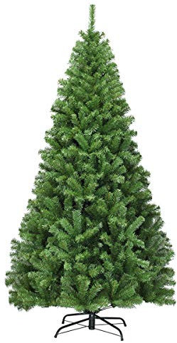 COSTWAY 180cm Künstlicher Weihnachtsbaum, Tannenbaum mit Klappsystem, Christbaum 1000 Spitzen PVC Nadeln, Kunstbaum Weihnachten mit Metallständer, Grün