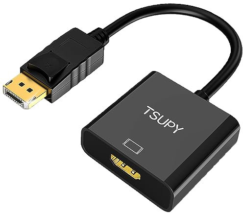 TSUPY DisplayPort auf HDMI Adapter 4k mit Vergoldetem Stecker, HDMI auf Adapter zu to Displayport DP auf HDM Kabel für Computer usw