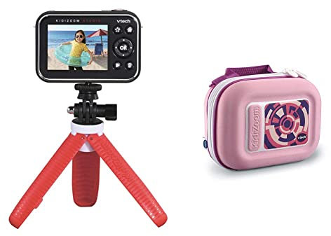 VTech KidiZoom Studio (Red), Video Camera for Children Action Camera for Kids from 5 Years + & Kidizoom Camera Case, Portable Hard Case for Children, Suitable for Kids from 3, 4, 5+ Year Olds, Pink