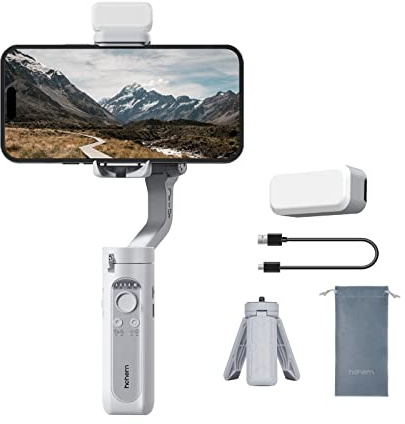 hohem iSteady XE Gimbal Stabilizer for Smartphone,3-Axis Phone stabilizers with Tripod for Video Recording 280g Load Capacity Replacement for iPhone 14 Pro/13/12/11 with Fill Light