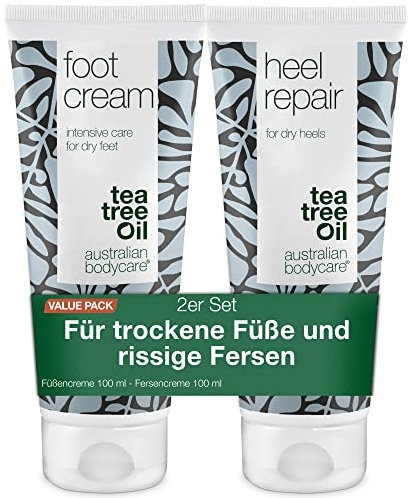 Fusspflege-Duo by Australian Bodycare - Fußcreme mit 10% Urea & Anti Hornhaut Intensiv Creme mit 25% Urea - Für trockene Füße, rissige Fersen, weiche, glatte Haut