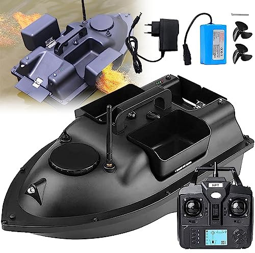 XDLYWUZIQ Angelköderboot, 500 M, Ferngesteuertes Fischfinder-Köderboot, GPS-Positionierung, Automatische Kreuzfahrt/Rückkehr/Routenkorrektur Mit Nachtlicht-Blinker Zum Angeln,12000mAh-3battery