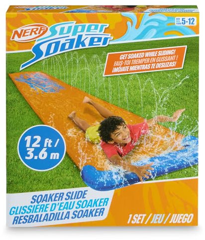 NERF Super Soaker Blast Wasserrutsche - 3,6 m Kinder Wasserrutsche für Outdoor-Sommerspaß