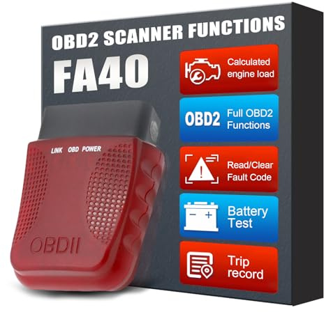 Wireless OBD2 Scanner Car Diagnostic Scan Tool, OBDII Adapter Used for Vehicle Error Test Motor Indicator Light OBD2 Bluetooth Scanner Reader and Application for iPhone iOS Android (Charm Red)