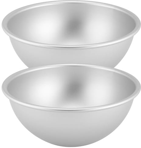 YUENPUN 2PCS 22.5cm Hemisphere Cake Pan, Silver Semicircle Mold Aluminum Dessert Moulds for Puddings, Cakes, Desserts