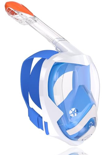 Flyboo Tauchmaske Schnorchelmaske Vollmaske,180-Grad-Sicht Tauchmasken mit Panorama-Vollgesichtsdesign,Sportkameras Kompatible Taucherbrille für Erwachsene Jugendliche