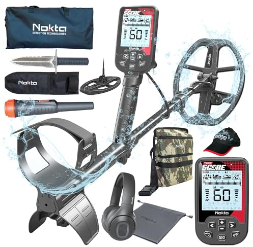 Nokta Triple Score Pro Kit de détecteur de métaux assaisonné Hunter Pack (pointeur, pelleteuse, étui de transport, capuchon) Ensemble professionnel pour adultes - Étanche - Détecteurs multi-fréquences