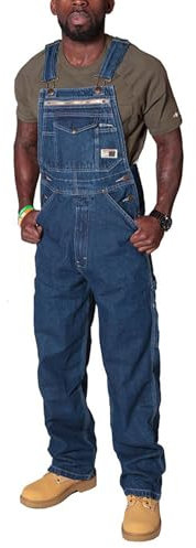 XUSAI Men's Dungarees Denim Bib Overall Fashion Relaxed Fit Rugged Jeans Overall Adjustable Work Bib Jumpsuit,Blue,L
