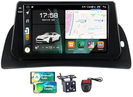 Radio con reproductor de DVD para coche ZCRKEJI Android 13 para Renault Kangoo 2008-2015, pantalla táctil de 9 pulgadas, Android Auto con radio FM, AM, RDS, DAB+, DSP, WiFi, controles en el volante y