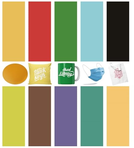 TriUnytion Hojas de Papel de Transferencia Infusible, 10 Piezas Papel de Sublimación PreteñIdas 11,5 x 30,5 cm Hojas de Tinta de Transferencia Infusible para Camisetas, Tazas y Posavasos (Color Liso)