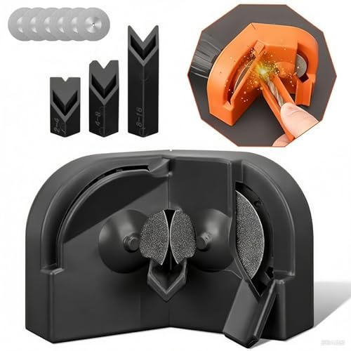 HOPASRISEE BohrerschäRfer füR PräZise Kanten Buspra, BohrerschleifgeräT mit Zwei Schleifscheiben, BohrerschäRfgeräT füR 2-16mm Bohrer, FräSerschleifmaschine(Schwarz)