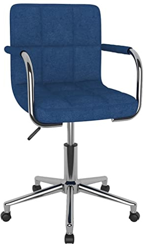 Frdhee Sillas de comedor silla de visitante,Silla de comedor giratoria azul tela,Sillón de salón para sala de estar,Comedor y oficina