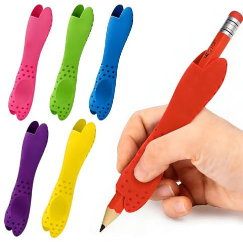 Bogoro Lápiz de Ayuda para Escribir para Niños, Juego de 6 Agarres de Silicona para Lápices,Agarre de Silicona para Lápices,Apto para Plumas Estilográficas,Bolígrafos,Marcadores,etc.