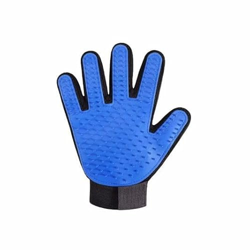 Pet Grooming Glove for Dogs & Cats – Deshedding Brush Mitt, Gentle Hair Remover, Bath & Massage Tool, Right Hand, Blue & Black