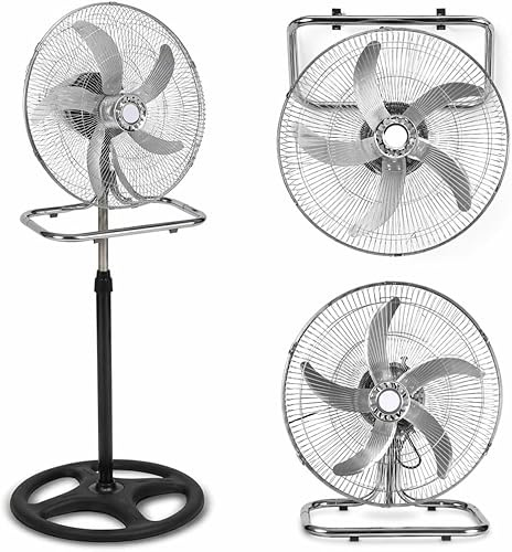 DCG Ventilatore 3 in 1 a Piantana, Parete e Tavolo, 60W, Diametro 49 cm, Altezza Massima 130 cm, 3 Velocità