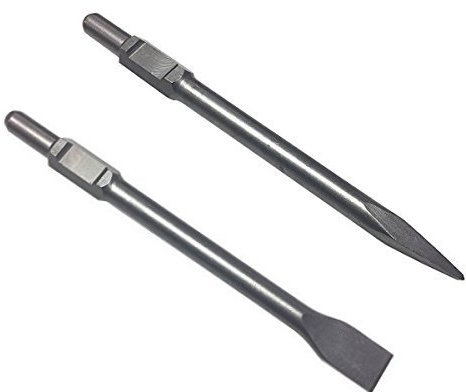 Professionnel SDS Hex Set de ciseaux 2 pièces 35 x 410 mm burin plat Burin pointu emmanchement six pans 30 mm plat pointu de large pour Marteau de démolition