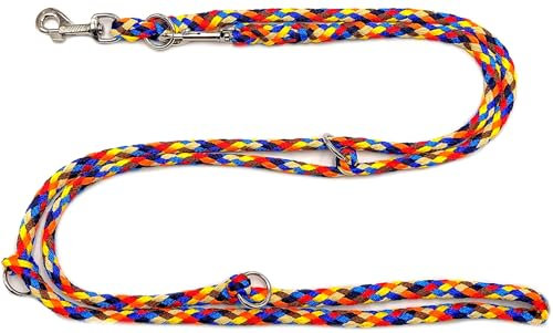 Hundeleine Doppelleine Übungsleine Führleine für mittlere Hunde bis 45 Kg über 39 Farben sehr stabil (3,50 m, Navajo)