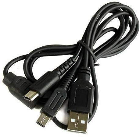 Multibao 2 in 1 USB Charger Cable for Nintendo DS Lite, New 3DS(XL/L), 3DS, New 2DS(XL), 2DS, DSi