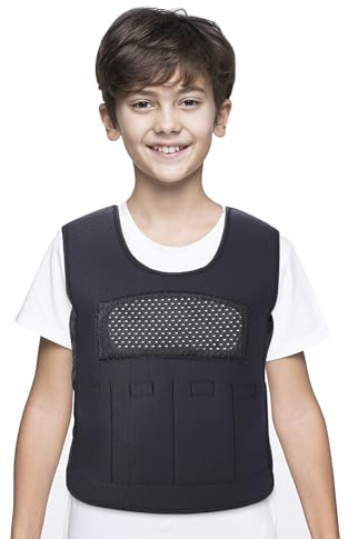 Weighted Vest for Kids(Ages 5-9, Medium) – Fully Adjustable Sensory Compression Vest for Children with Autism, ADHD, SPD - Includes 3lb Removable Weights