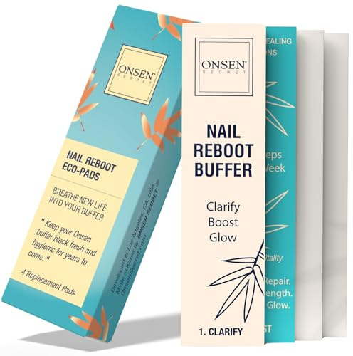 Recharge pour Blocs Polissoirs à Ongles by Onsen Secret (Pack de 4 Tampons) - 3 Faces pour Limer, Lisser et Faire Briller - Finition Brillante Durable - Qualité Supérieure