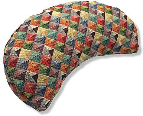 savasanas Arlecchino, yogakissen halbmond, meditationskissen halbmond, halbmond Kissen, Yoga Kissen, Baumwolle und Buchweizenschale – Kissenhülle waschbar