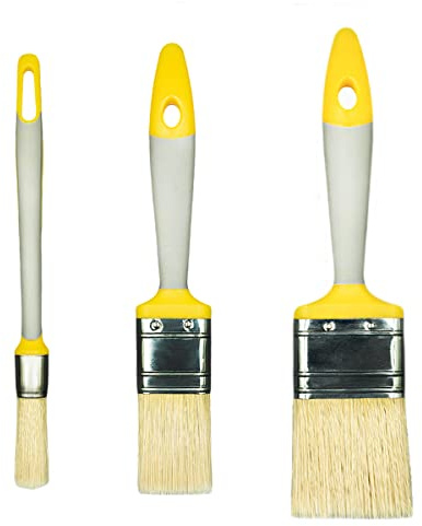 Hardy Juego de 3 Pinceles 18 Mm 35 Mm 50 Mm Serie 21 para Trabajos de Pintura Cobertura Precisa Cerdas Sintéticas Bicomponente Mango Perfilado Antideslizante