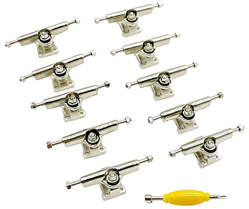 SuanQ 10 Pcs 29Mm Fingerboard Trucks Finger Deck avec éCrous avec Clé Tournevis pour Finger Skateboards