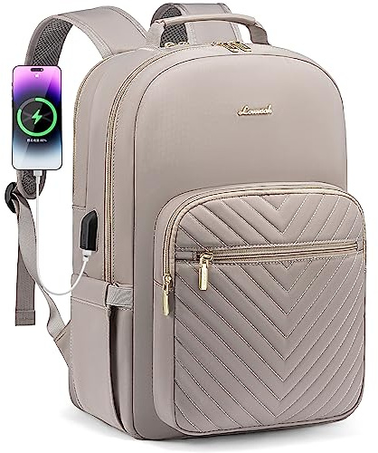 LOVEVOOK laptop-ryggsäck dam, Laptopväska Ryggsäck dam, Vattentät Skolryggsäck Flickor tonåring, Arbetsryggsäck Affärsresa Ryggsäck Reseryggsäck med Laptopfack och USB-laddningsport